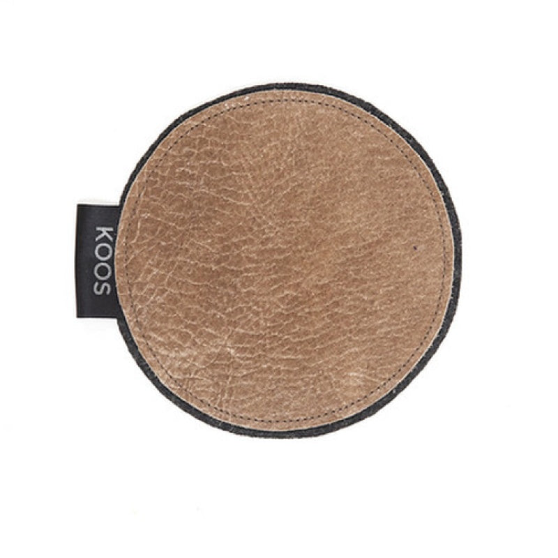 KOOSdisain leather coasters — illustrative colour