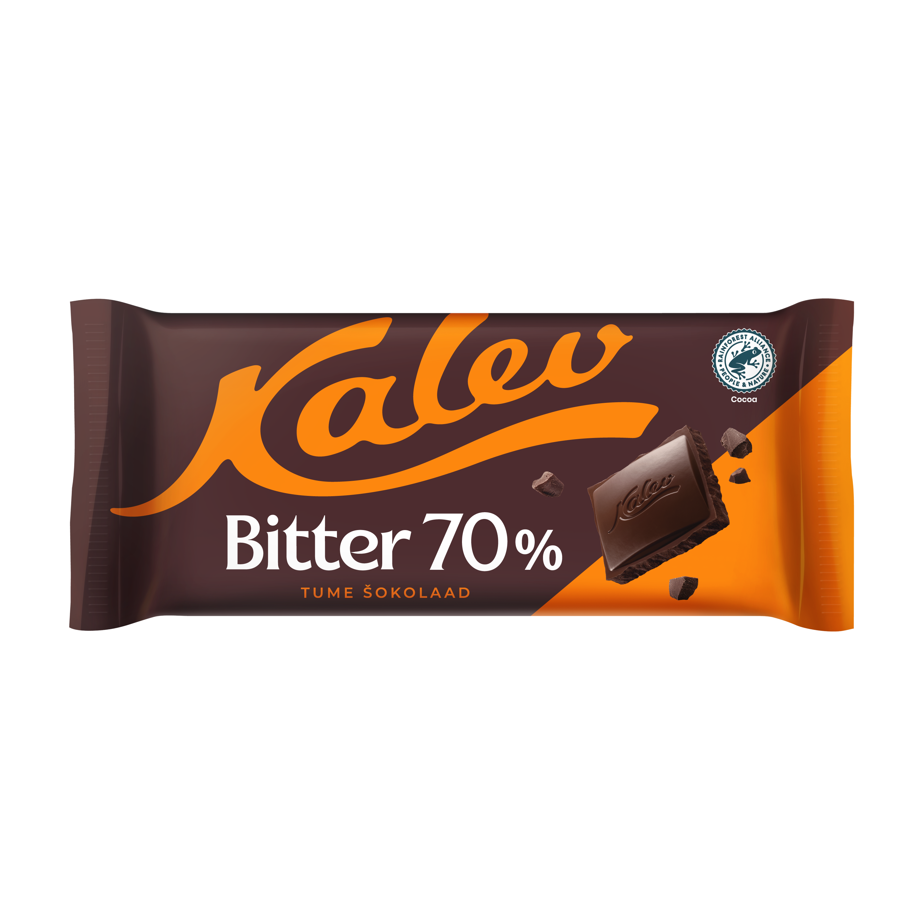 Kalev Bitter 70% dark chocolate retail packaging